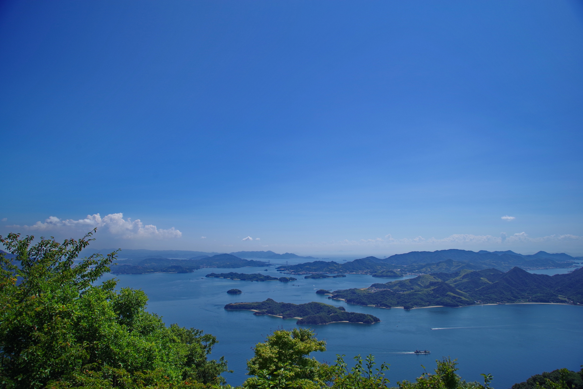 A panoramic view from Mt. Ryuo, Hiroshima