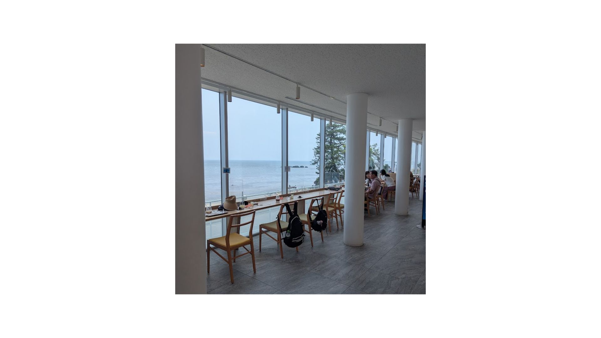 The café at the roadside station.